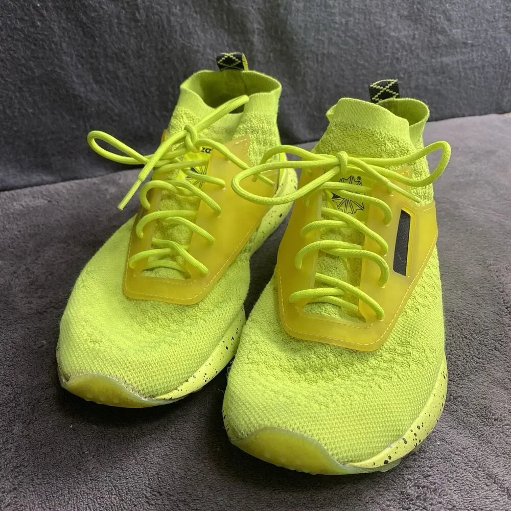 Reebok Zoku Runner Ultraknit Neon Volt Green Slip On Mens 7.5 Athletic Sneakers